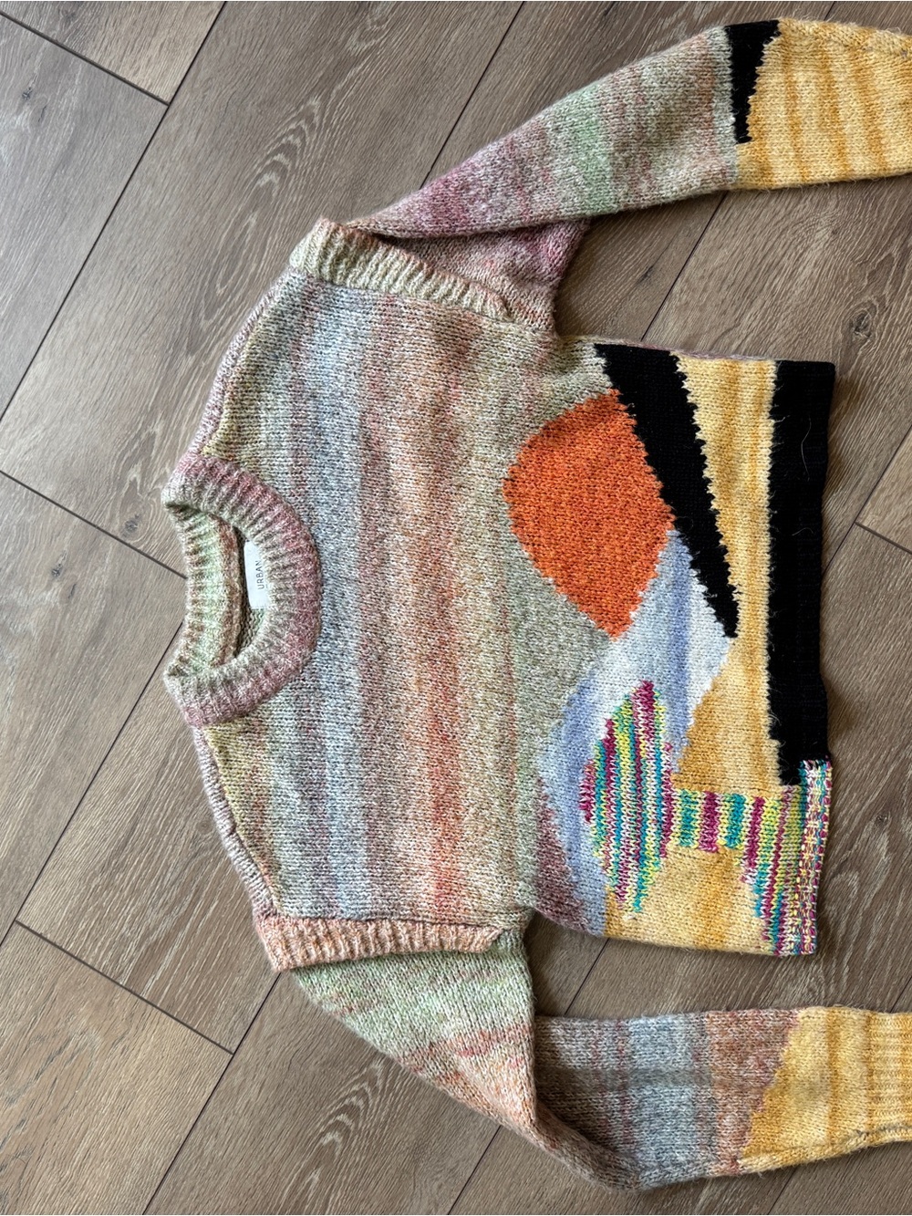 Urban Outfitters Multicolor Graphic Crewneck Sweater in Pastel & Bold Hues